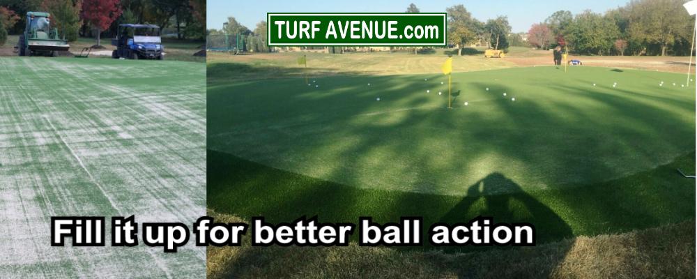 infilling backyard putting green with sand will help ball impact